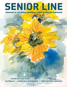 A painting of yellow flowers with blue background.